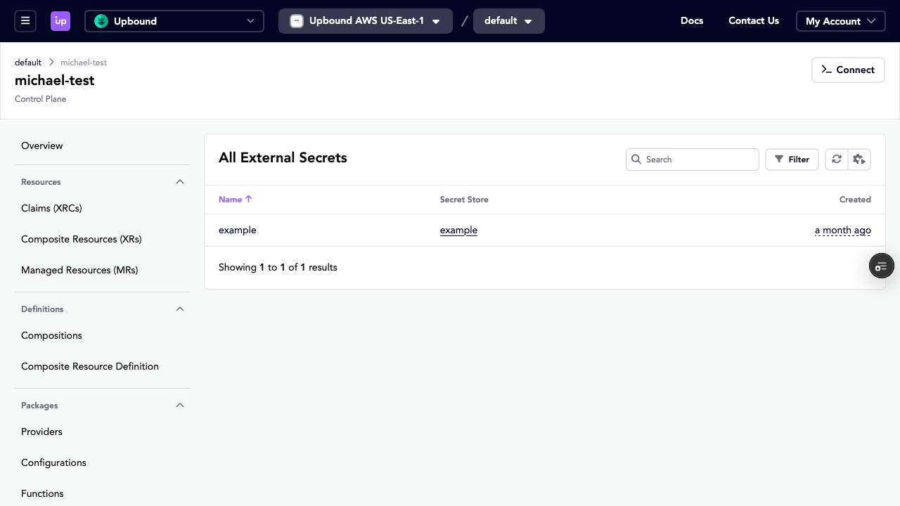 Upbound Control Plane Secrets